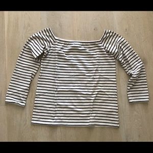 Theory off the shoulder striped top size P